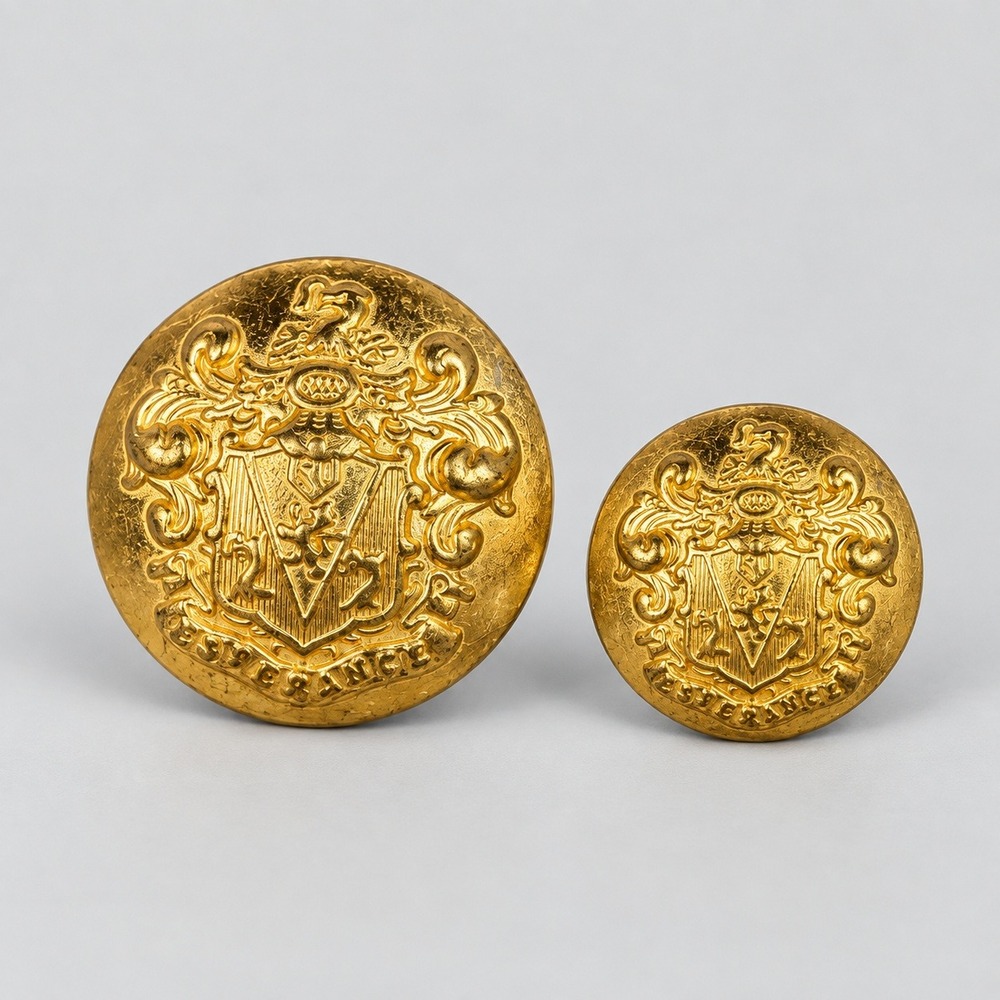 Veronica Beard Gold Crest Replacement Buttons Set of 2 for Dickey Blazer Jacket